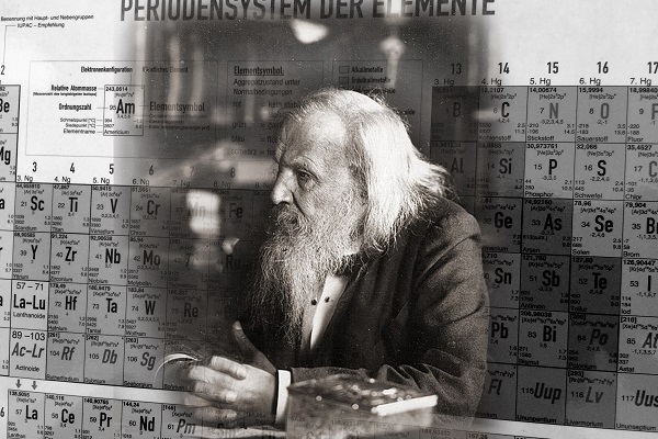 1869 veröffentlichte der russische Chemiker Dmitri Iwanowitsch Mendelejew das Periodensystem der Elemente (PSE). (Foto: gemeinfrei, via Wikimedia, bearbeitet)