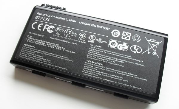 Bild einer Lithium-Ionen-Laptop Batterie (Kristoferb / CC BY-SA)